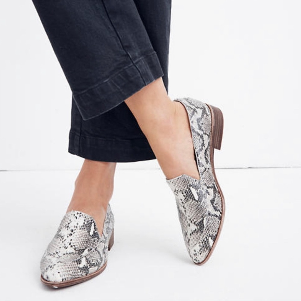 Madewell the Frances Loafer in Stamped Snake